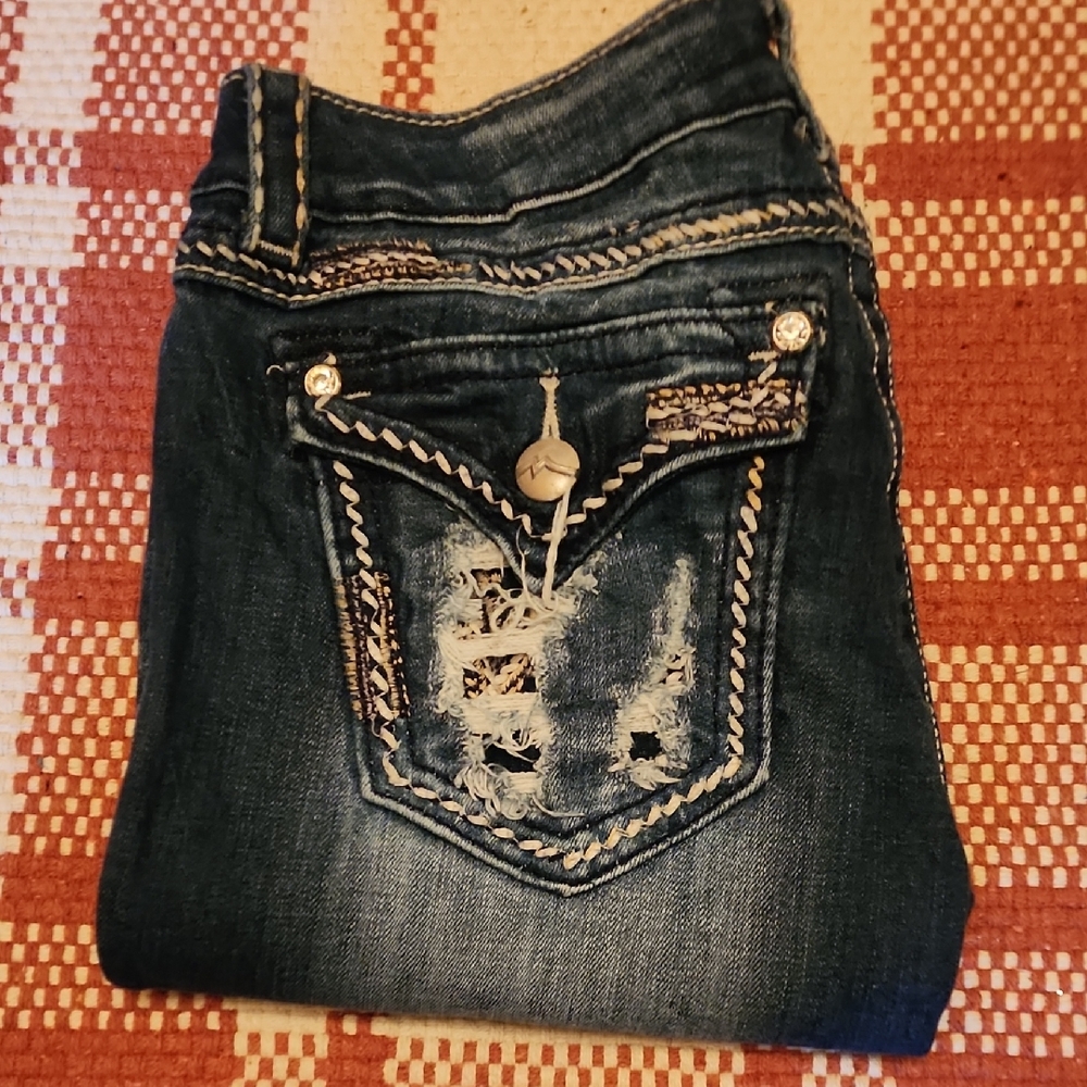 Miss Me Dark Blue Distressed Jeans